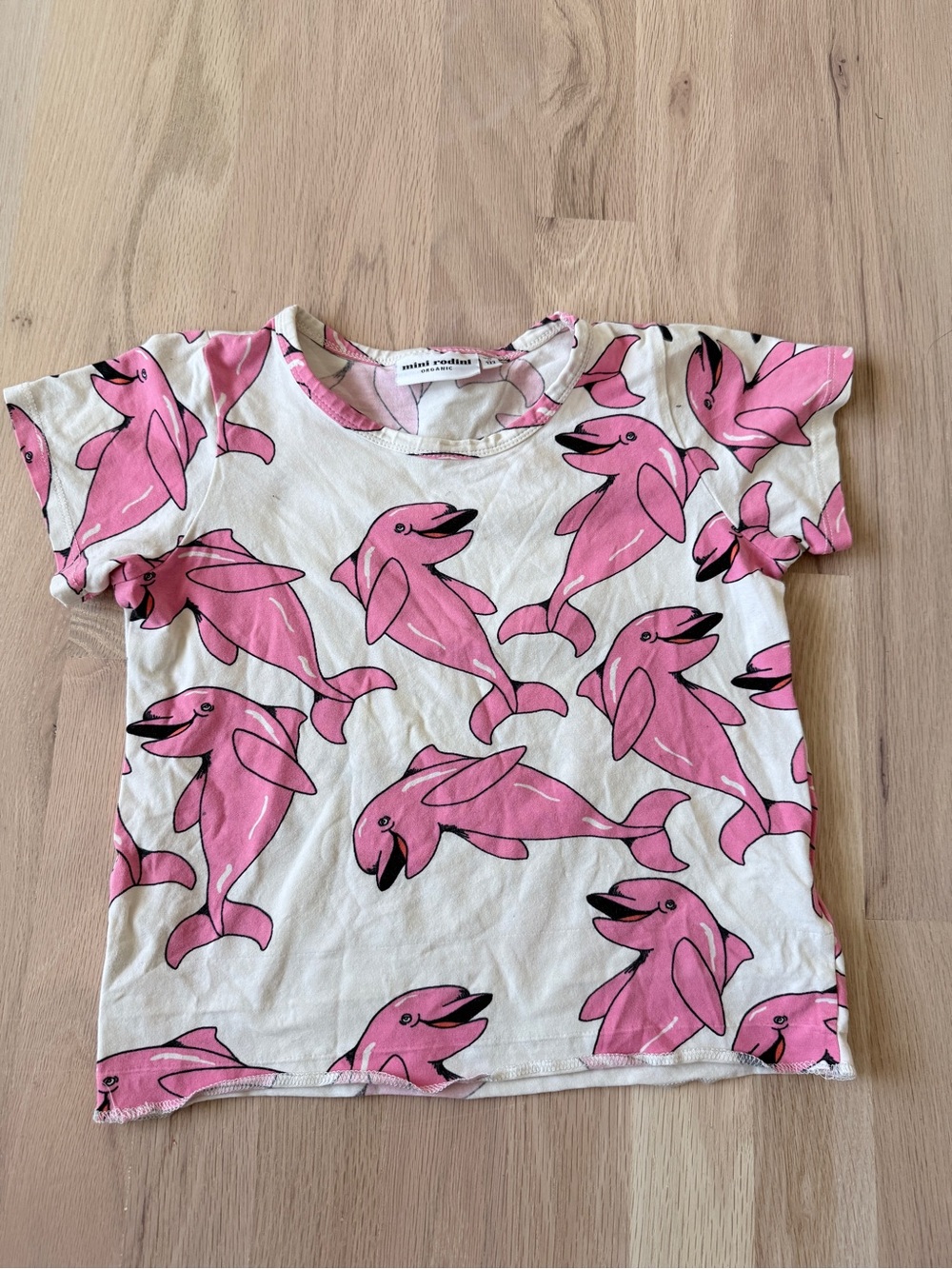 Mini Rodini Pink Dolphin Print tee
